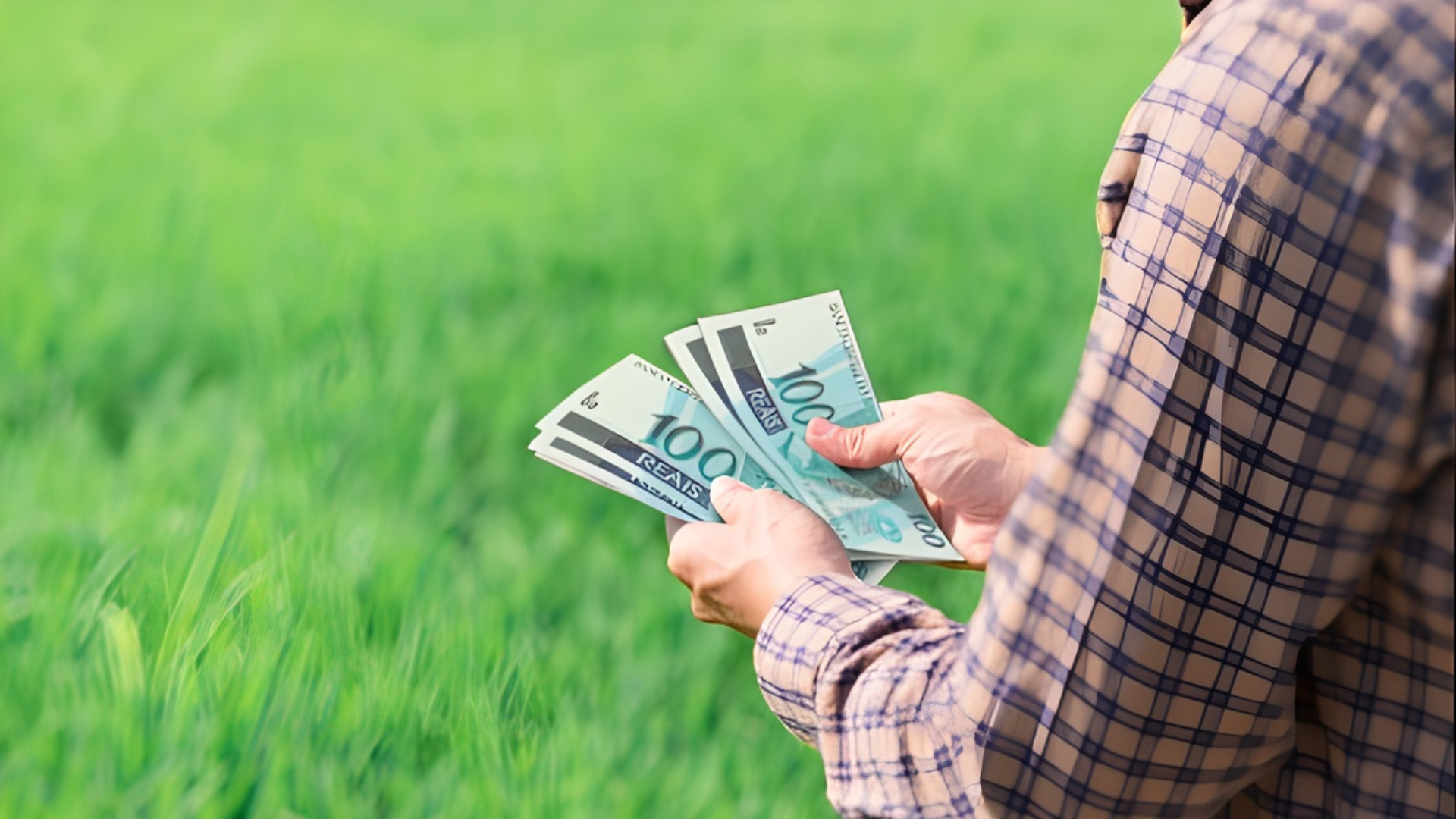 A imagem ilustra o serviço de seguro rural e a proteção do produtor rural.