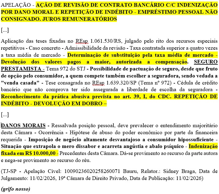 Decisão judicial em ação de revisão de contrato bancário com devolução em dobro por juros abusivos e repetição de indébito