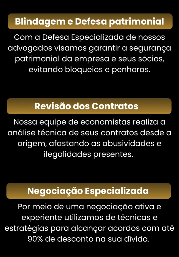 Reestruturação financeira da pessoa jurídica com blindagem patrimonial revisão de contratos e negociação de dívidas empresariais